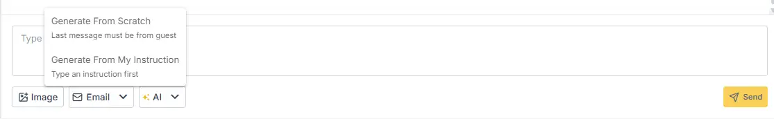 ELEV8 Inbox feature for reading and replying to a guest with AI options.