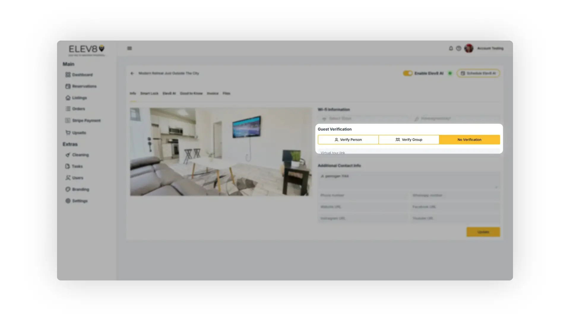 ELEV8 Listings Setting Verification screen for Modern Retreat Just Outside The City